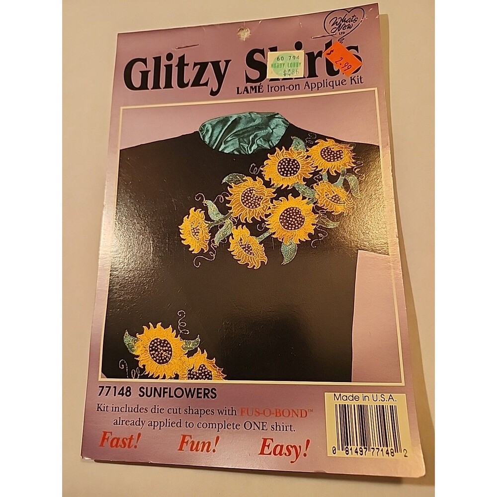 Glitzy Shirts Iron-On Applique Kit #77148 New Sunflowers Fall craft grandma core